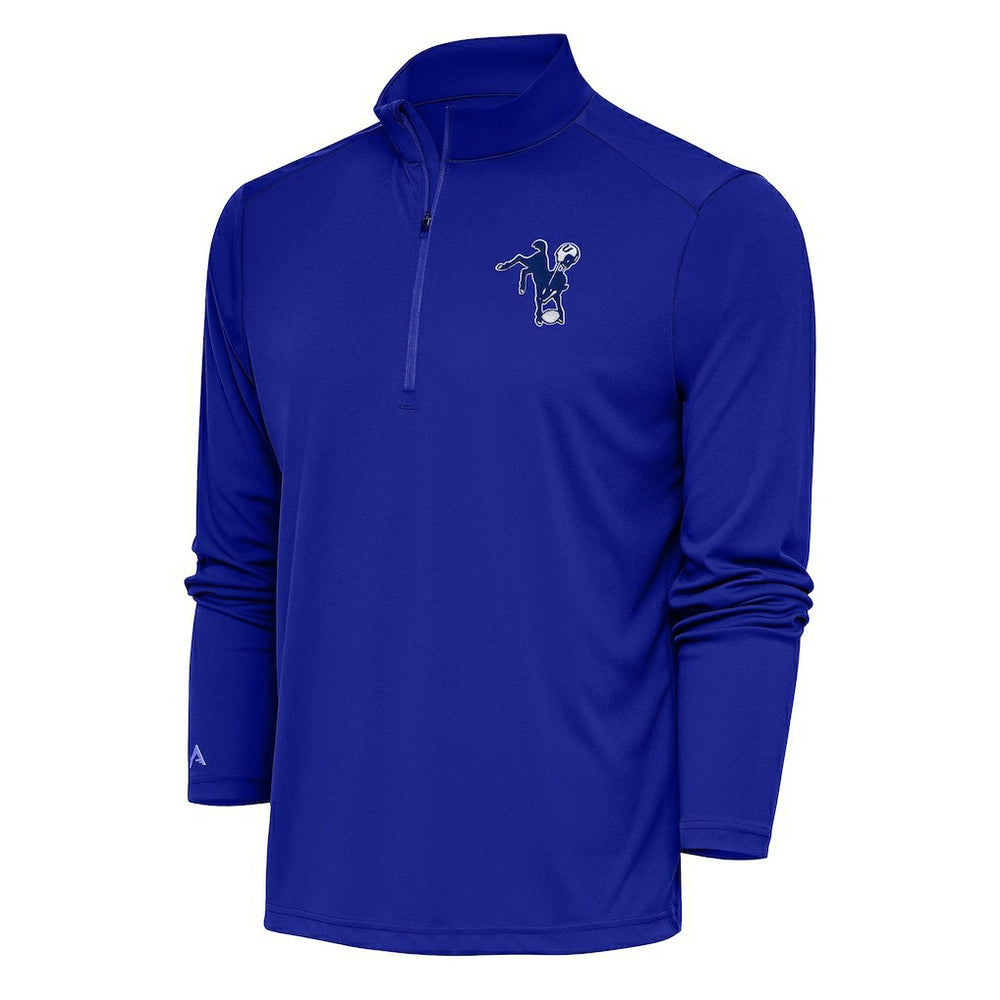 Indianapolis Colts Antigua Team Logo Throwback Tribute Quarter-Zip Pullover Top Royal | NFL