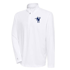 Indianapolis Colts Antigua Team Logo Throwback Tribute Quarter-Zip Pullover Top White | NFL
