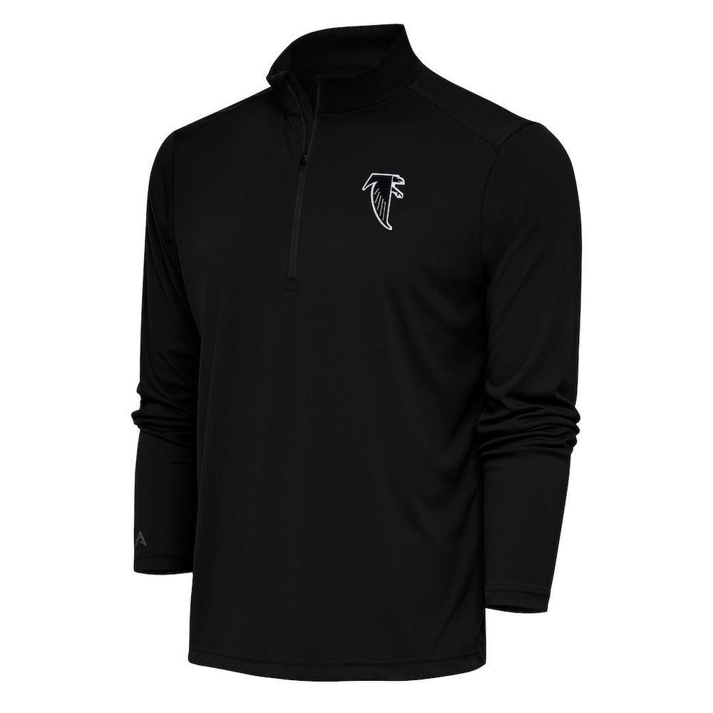 Atlanta Falcons Antigua Team Logo Throwback Tribute Quarter-Zip Pullover Top Black | NFL