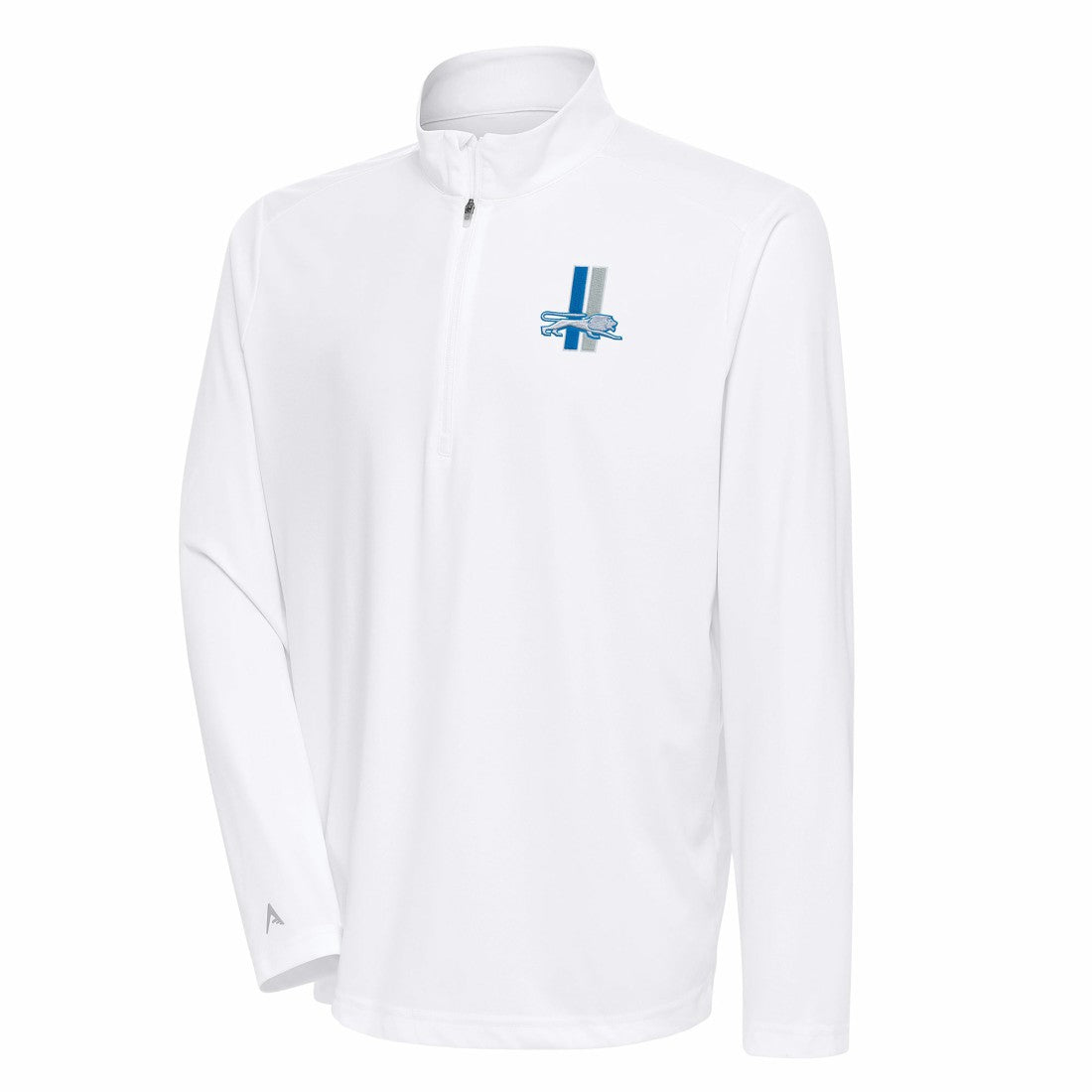 Detroit Lions Antigua Team Logo Throwback Tribute Quarter-Zip Pullover Top White | NFL