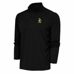 Green Bay Packers Antigua Team Logo Throwback Tribute Quarter-Zip Pullover Top Black | NFL