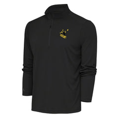 Pittsburgh Steelers Antigua Team Logo Throwback Tribute Quarter-Zip Pullover Top Charcoal | NFL