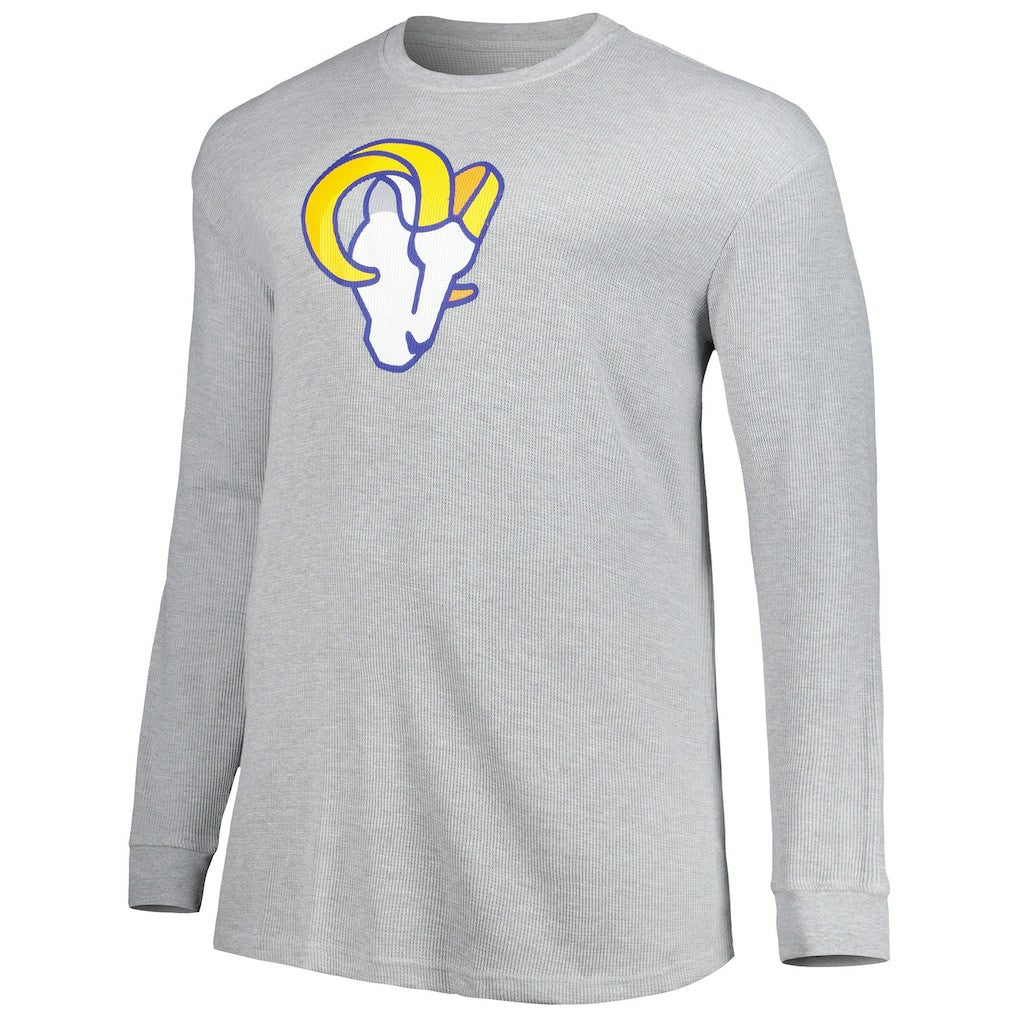 Los Angeles Rams Big & Tall Waffle-Knit Thermal Long Sleeve T-Shirt Heather Gray | NFL