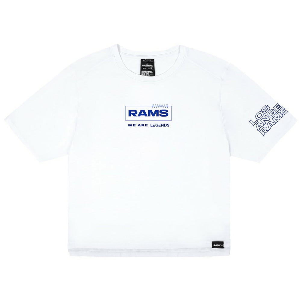 Los Angeles Rams LEGENDS Women's Aviation Crop T-Shirt White | NFL