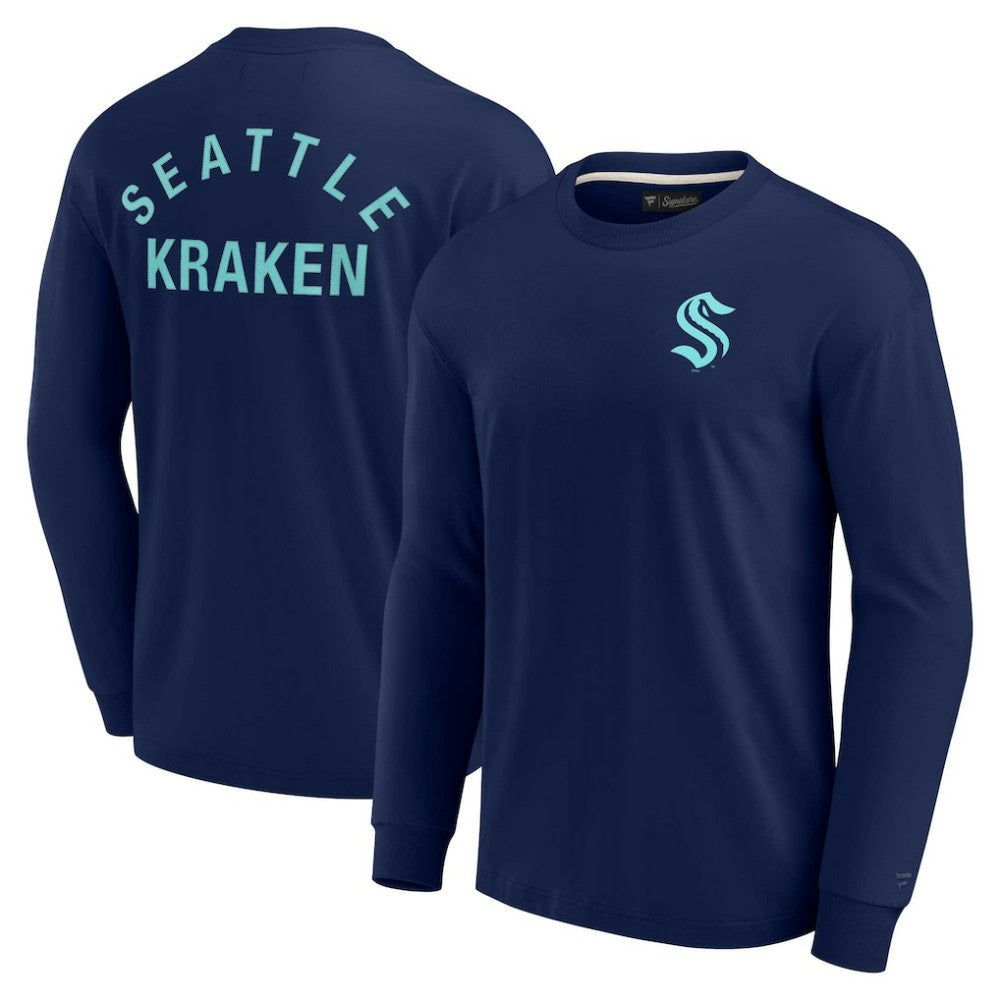 Seattle Kraken Fanatics Unisex Elements Super Soft Long Sleeve T-Shirt - Navy - NHL