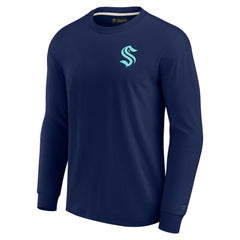 Seattle Kraken Fanatics Unisex Elements Super Soft Long Sleeve T-Shirt - Navy - NHL