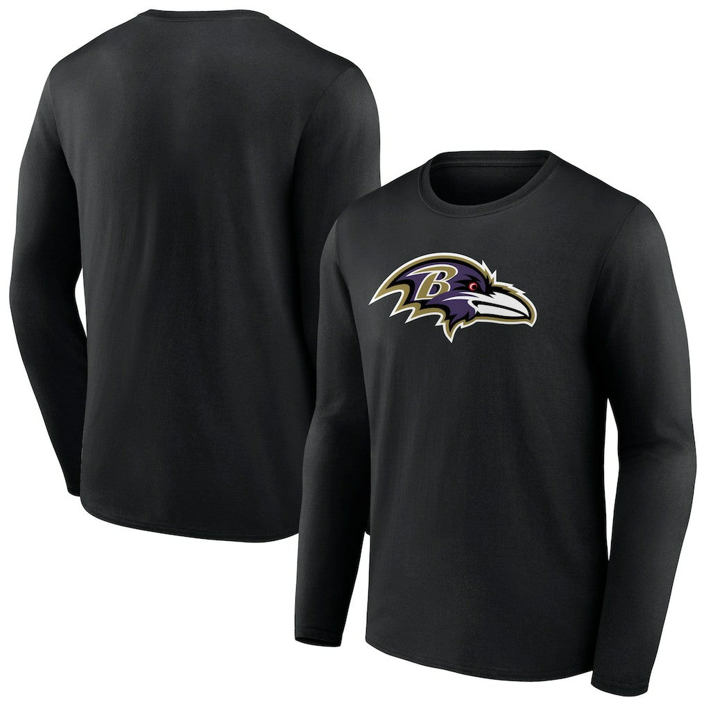 Baltimore Ravens Primary Team Logo Long Sleeve T-Shirt Black | NFL