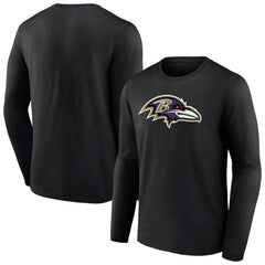 Baltimore Ravens Primary Team Logo Long Sleeve T-Shirt Black | NFL