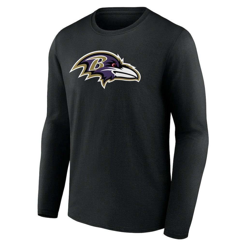 Baltimore Ravens Primary Team Logo Long Sleeve T-Shirt Black | NFL