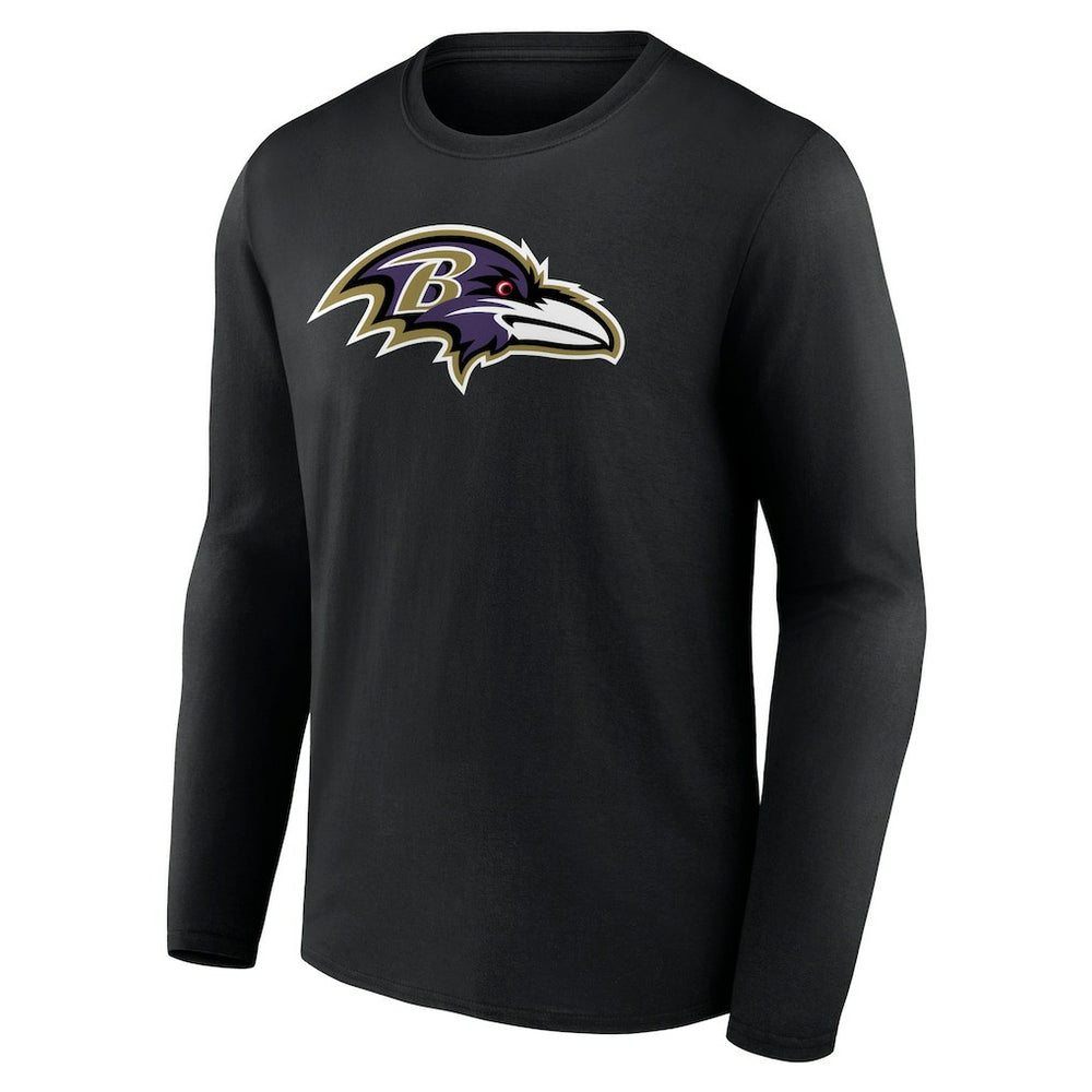 Baltimore Ravens Primary Team Logo Long Sleeve T-Shirt Black | NFL