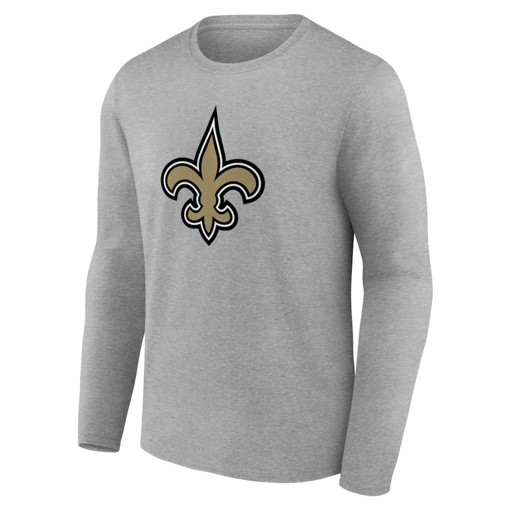 New Orleans Saints Primary Team Logo Long Sleeve T-Shirt Gray | NFL