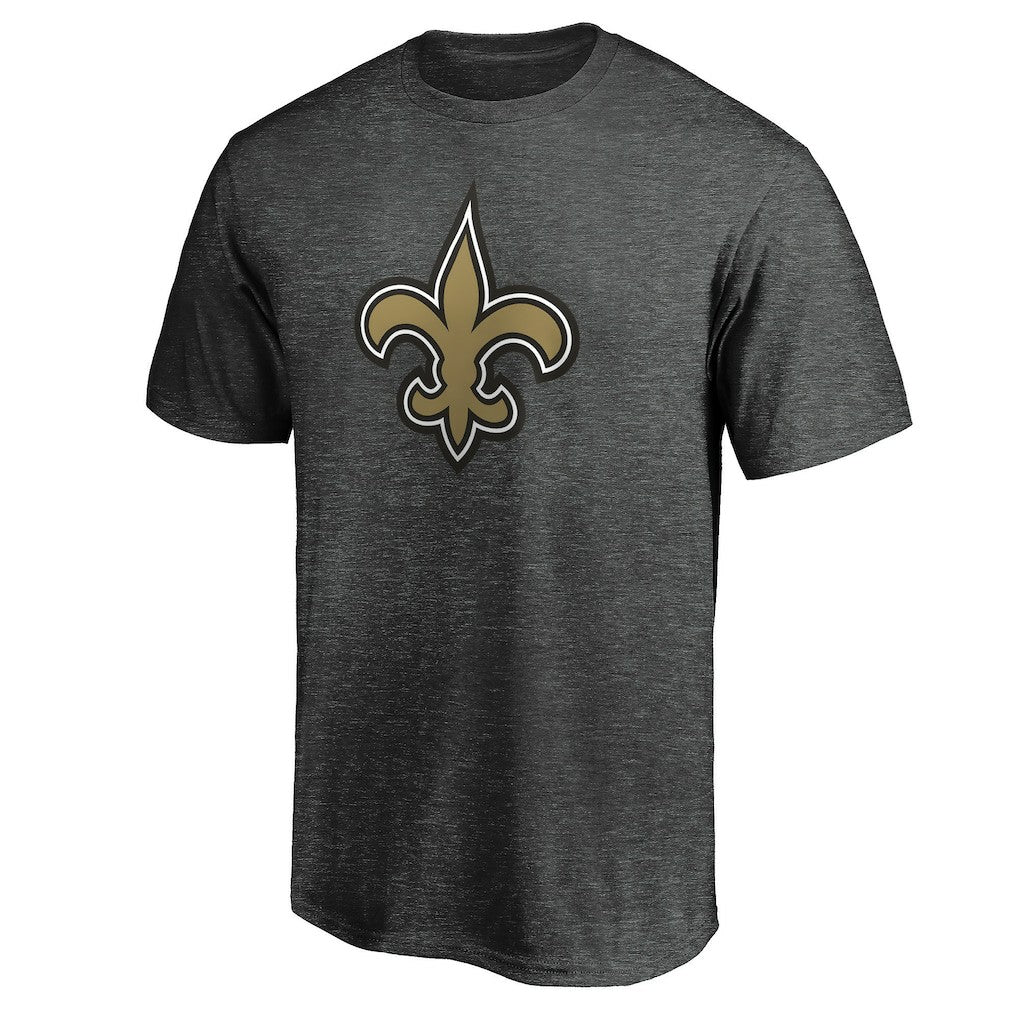 New Orleans Saints Primary Logo T-Shirt Heather Charcoal | Fanatics