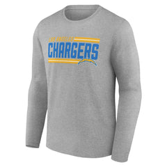Los Angeles Chargers On Side Stripe Team Long Sleeve T-Shirt Heather Gray | NFL