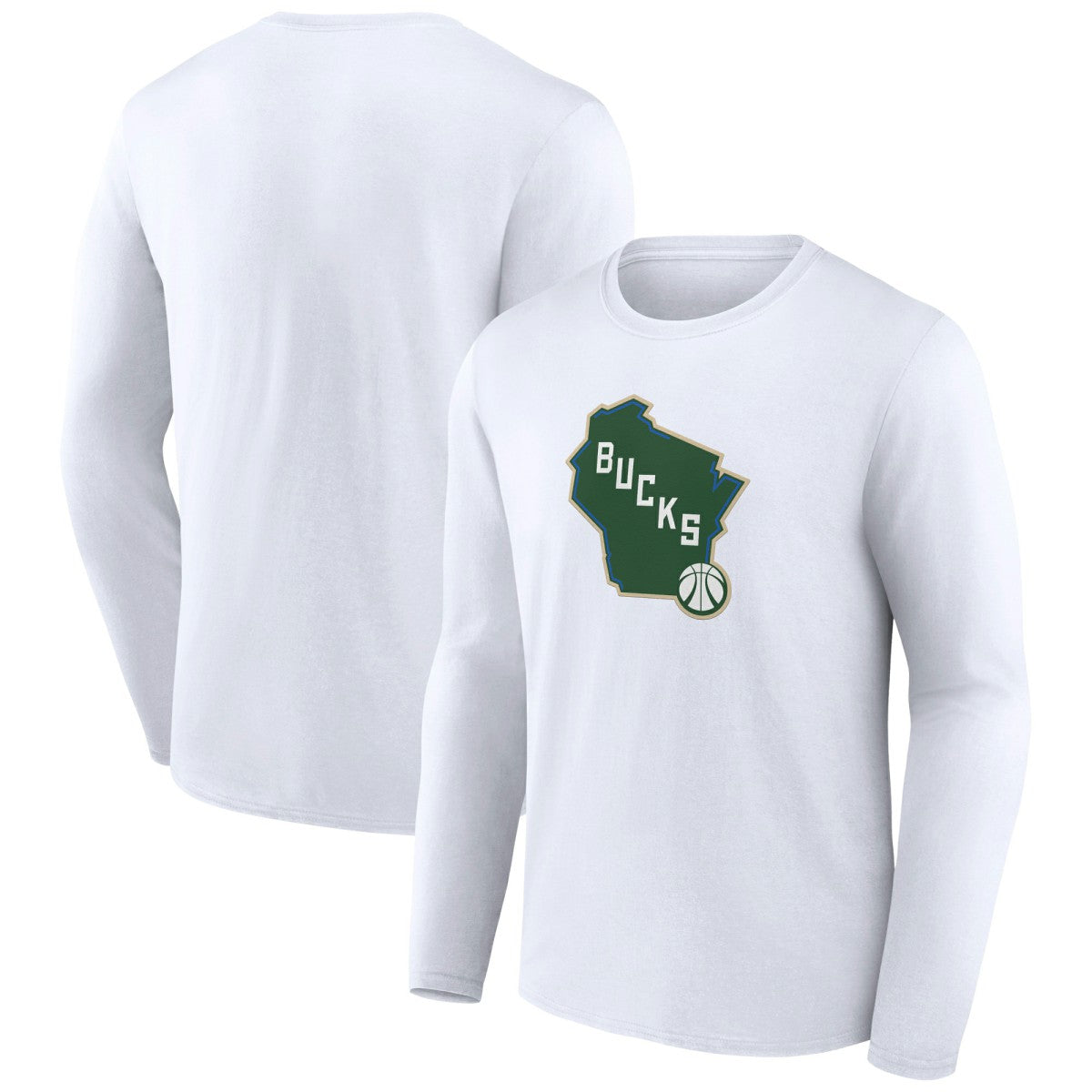Milwaukee Bucks Alternate Logo Long Sleeve T-Shirt White - NBA