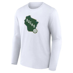 Milwaukee Bucks Alternate Logo Long Sleeve T-Shirt White - NBA