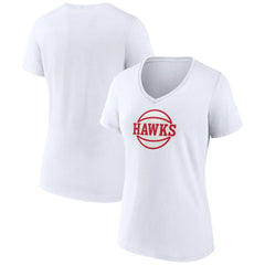 Atlanta Hawks Women's Alternate Logo V-Neck T-Shirt White - NBA