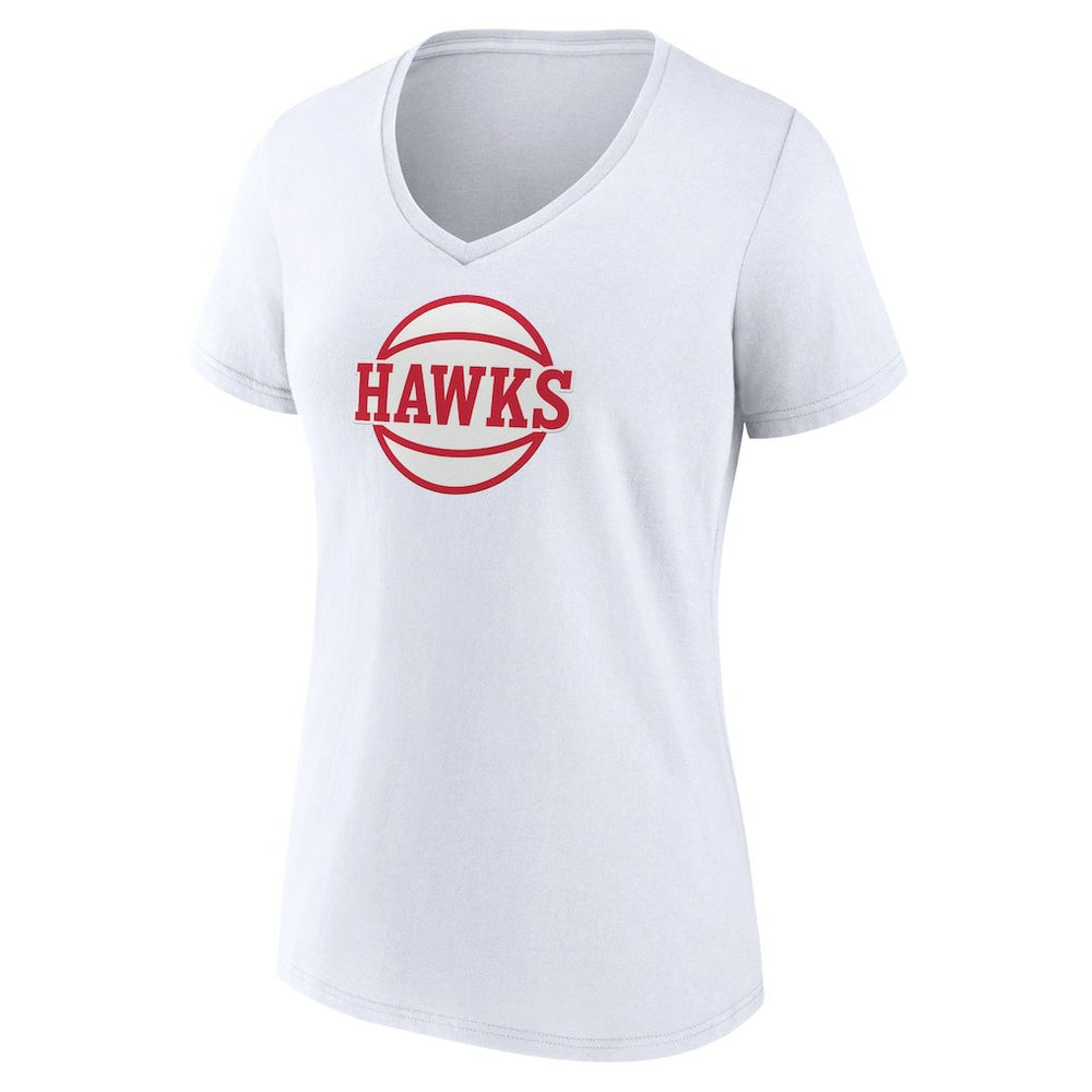 Atlanta Hawks Women's Alternate Logo V-Neck T-Shirt White - NBA