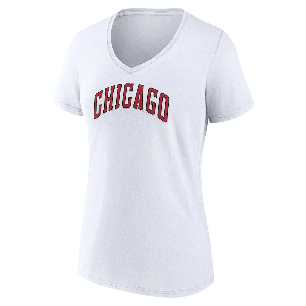 Chicago Bulls Women's Alternate Logo V-Neck T-Shirt White - NBA