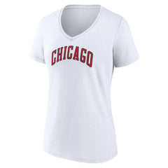 Chicago Bulls Women's Alternate Logo V-Neck T-Shirt White - NBA