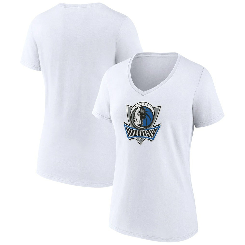 Dallas Mavericks Women's Alternate Logo V-Neck T-Shirt White - NBA