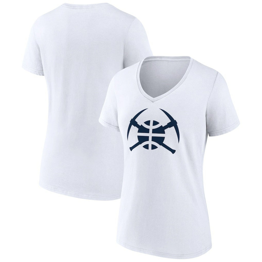 Denver Nuggets Women's Alternate Logo V-Neck T-Shirt White - NBA