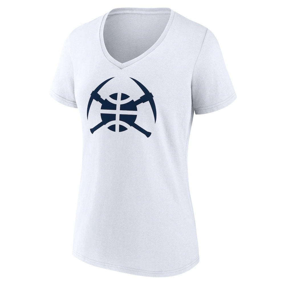 Denver Nuggets Women's Alternate Logo V-Neck T-Shirt White - NBA