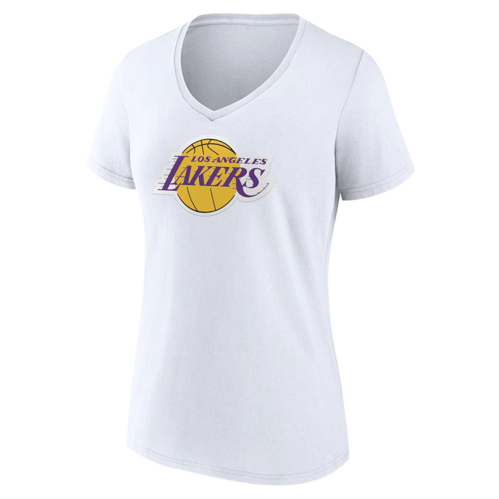 Los Angeles Lakers Women's Alternate Logo V-Neck T-Shirt White - NBA