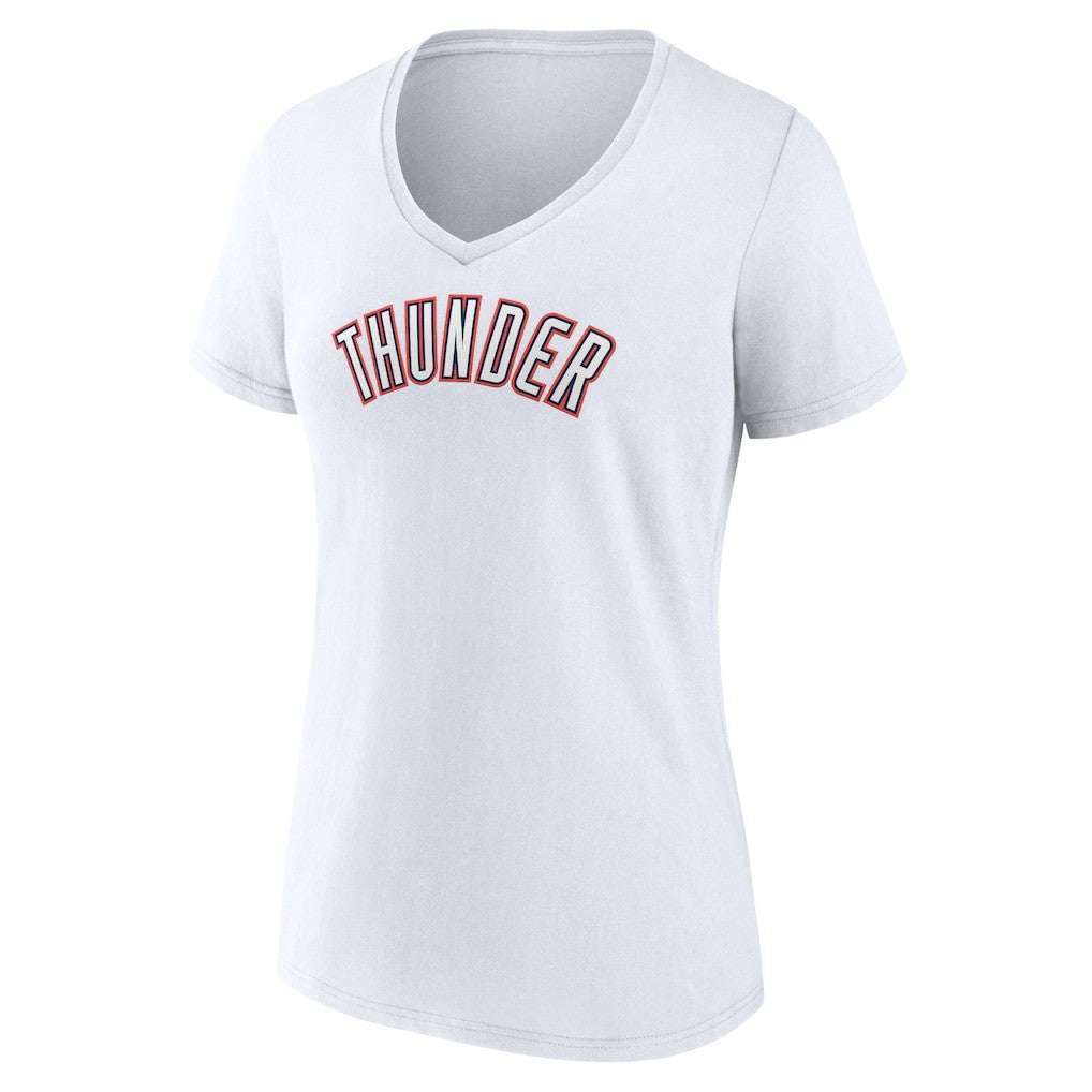 Oklahoma City Thunder Women's Alternate Logo V-Neck T-Shirt White - NBA