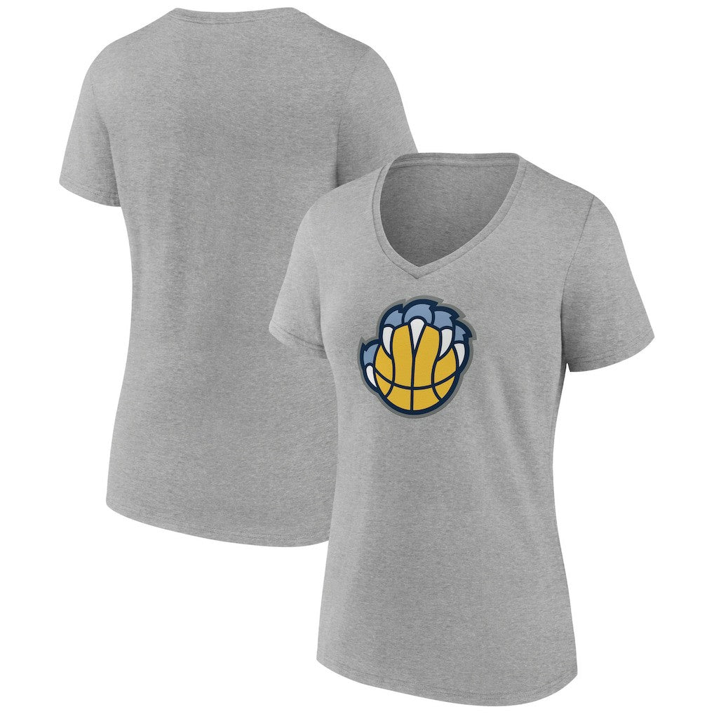 Memphis Grizzlies Women's Alternate Logo V-Neck T-Shirt Heather Gray - NBA
