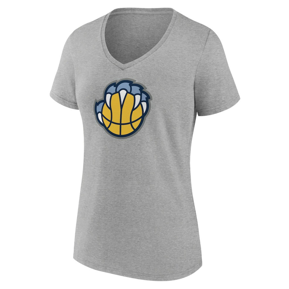 Memphis Grizzlies Women's Alternate Logo V-Neck T-Shirt Heather Gray - NBA