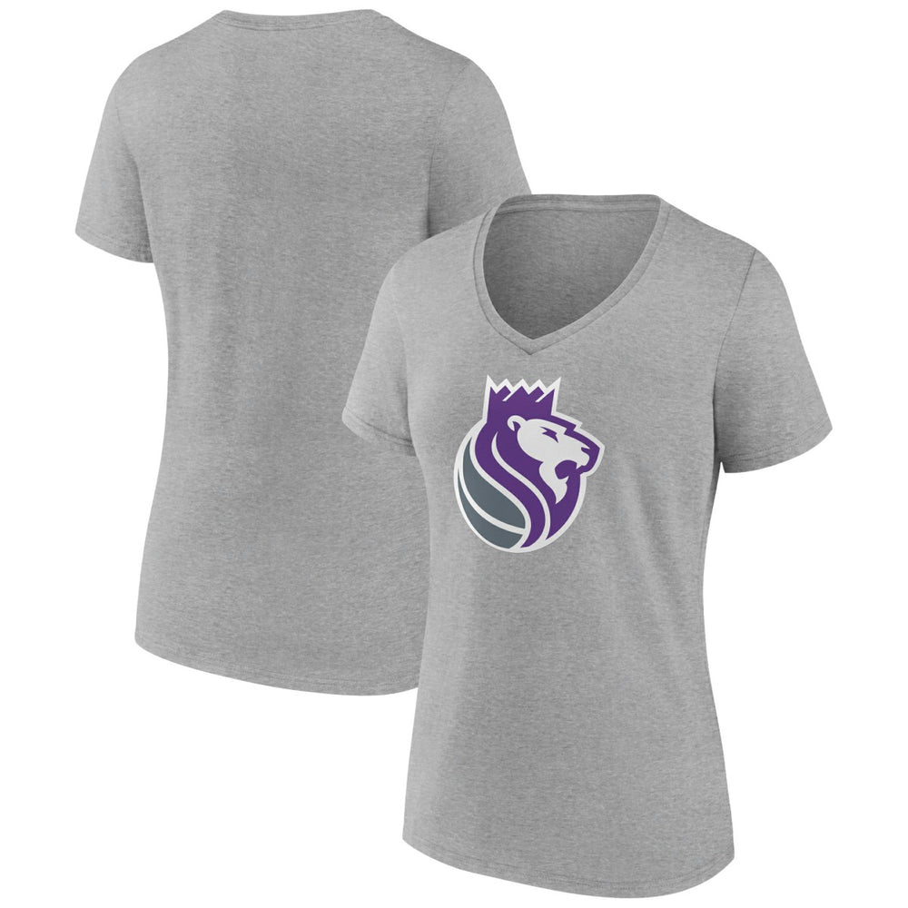 Sacramento Kings Women's Alternate Logo V-Neck T-Shirt Heather Gray - NBA