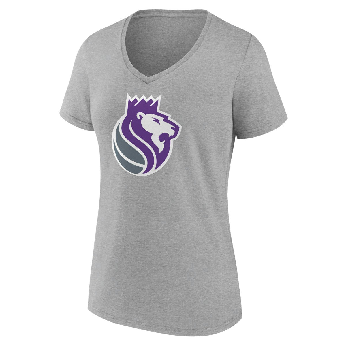 Sacramento Kings Women's Alternate Logo V-Neck T-Shirt Heather Gray - NBA