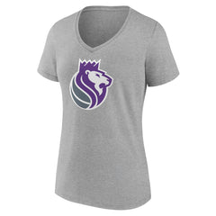 Sacramento Kings Women's Alternate Logo V-Neck T-Shirt Heather Gray - NBA