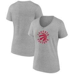 Toronto Raptors Women's Alternate Logo V-Neck T-Shirt Heather Gray - NBA