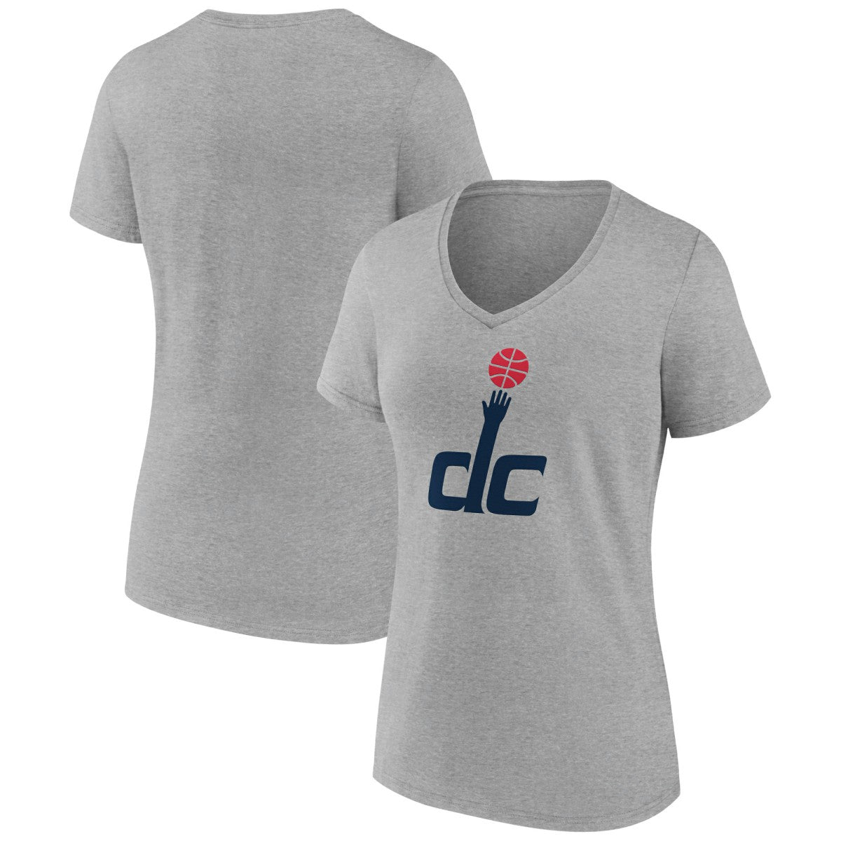 Washington Wizards Women's Alternate Logo V-Neck T-Shirt Heather Gray - NBA