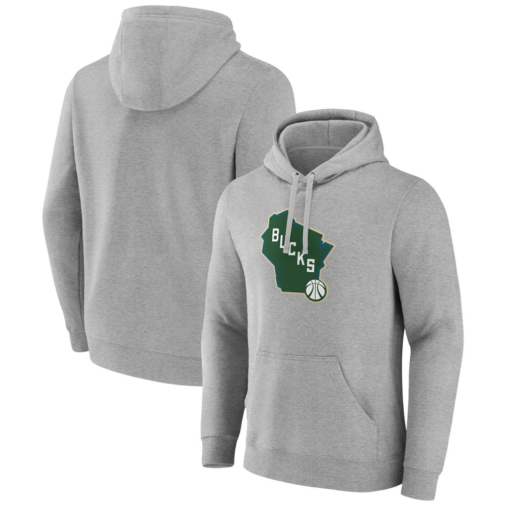 Milwaukee Bucks Alternate Logo Pullover Hoodie Gray - NBA