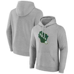 Milwaukee Bucks Alternate Logo Pullover Hoodie Gray - NBA