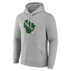 Milwaukee Bucks Alternate Logo Pullover Hoodie Gray - NBA