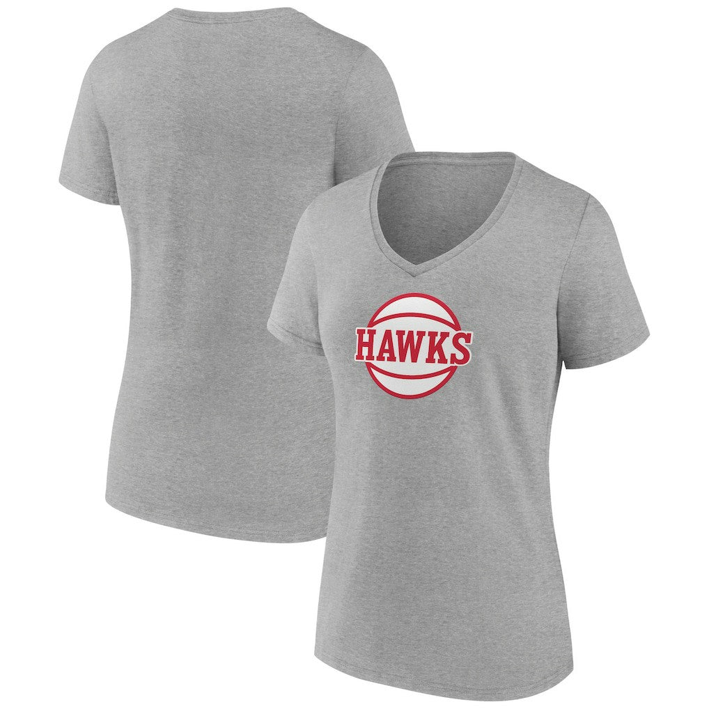 Atlanta Hawks Women's Alternate Logo V-Neck T-Shirt Gray - NBA