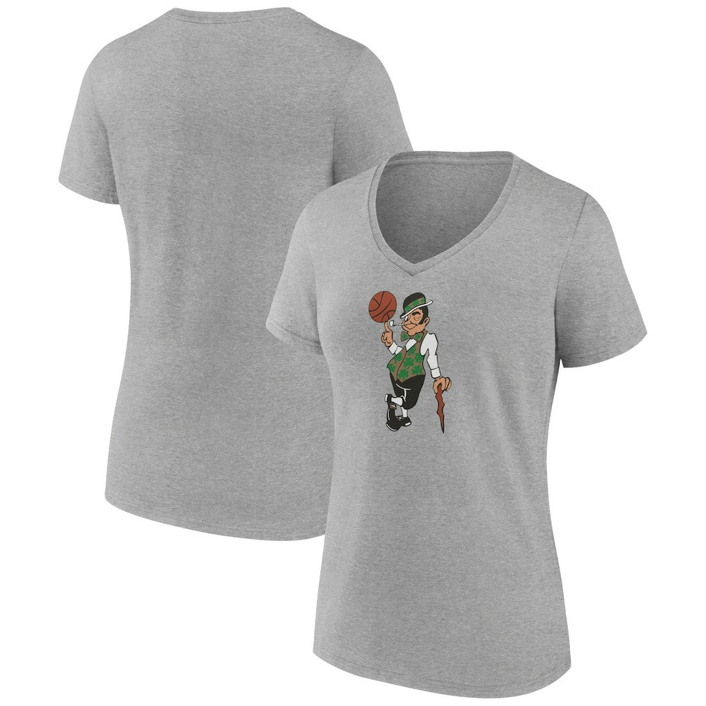 Boston Celtics Women's Alternate Logo V-Neck T-Shirt Gray - NBA