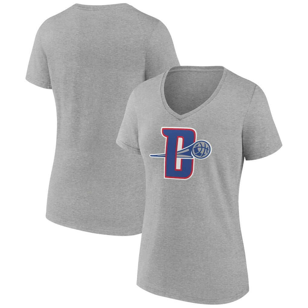 Detroit Pistons Women's Alternate Logo V-Neck T-Shirt Gray - NBA
