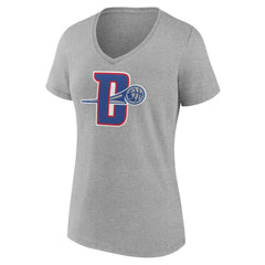 Detroit Pistons Women's Alternate Logo V-Neck T-Shirt Gray - NBA