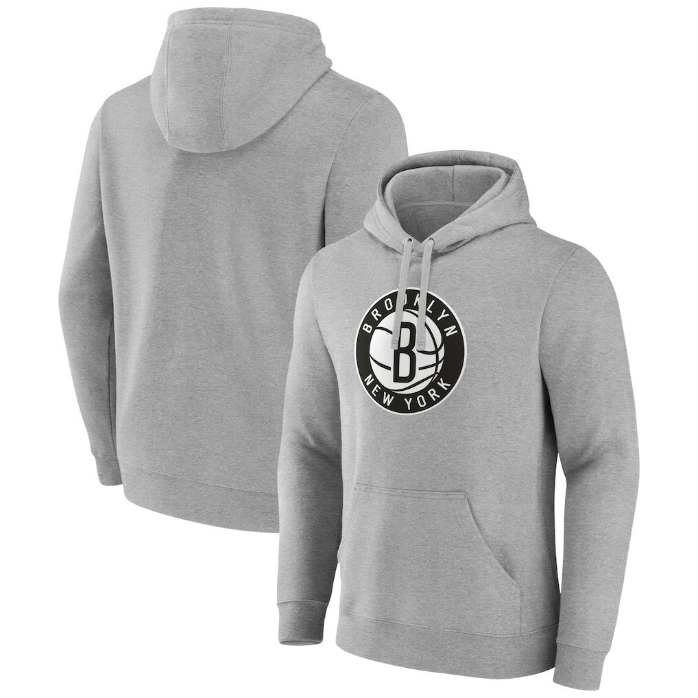 Brooklyn Nets Alternate Logo Pullover Hoodie Gray - NBA