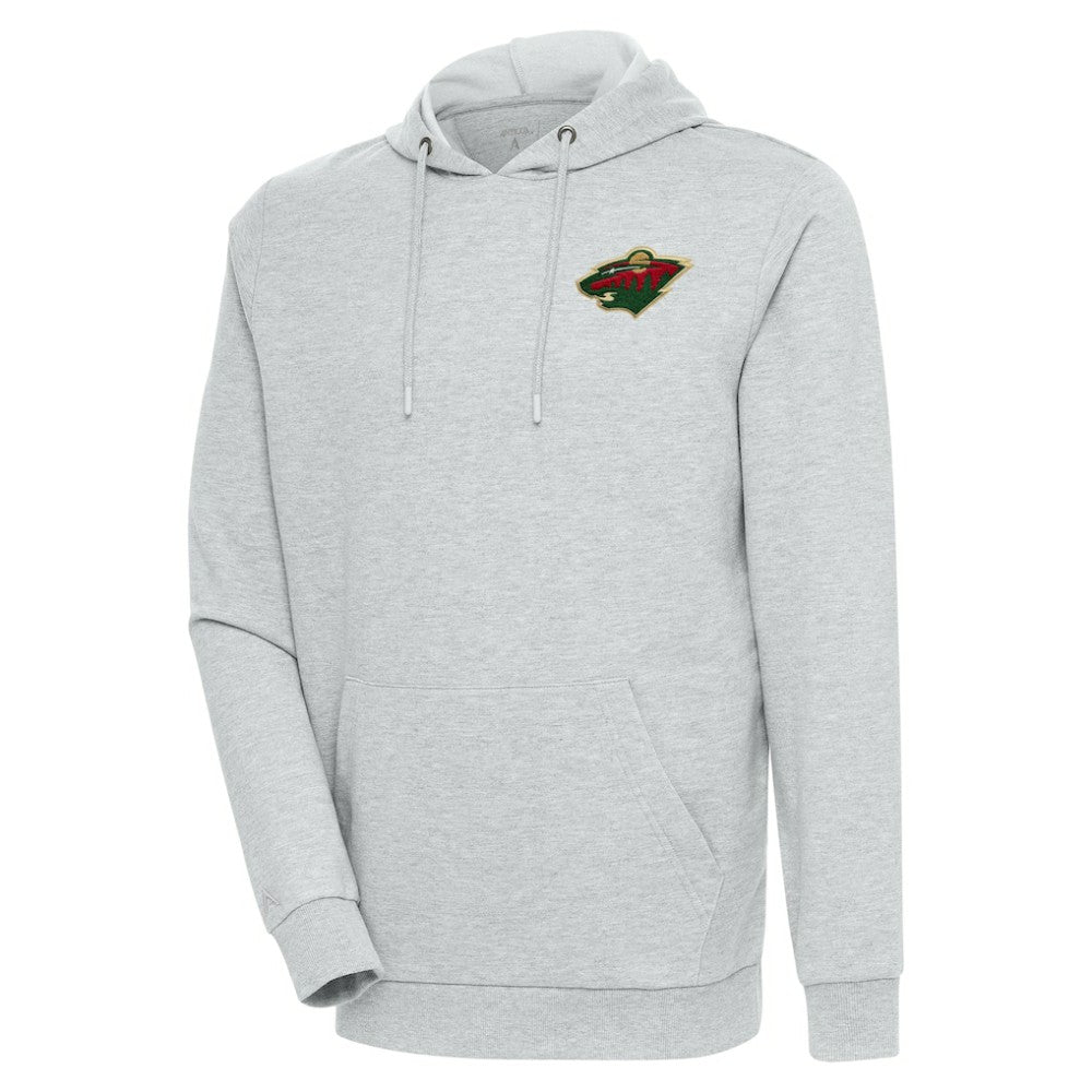 Minnesota Wild Antigua Action Chenille Pullover Hoodie - Heather Gray - NHL