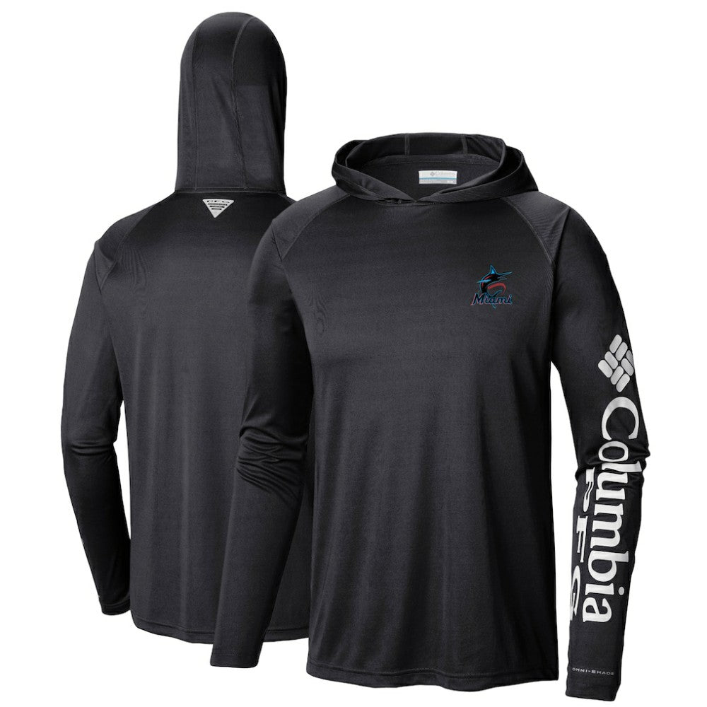 Miami Marlins Columbia Terminal Tackle Long Sleeve Hoodie T-Shirt - MLB