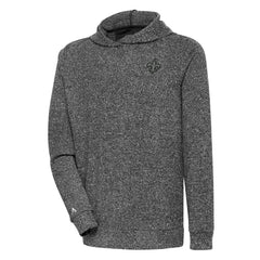 New Orleans Saints Antigua Tonal Logo Absolute Pullover Hoodie Heather Black | NFL