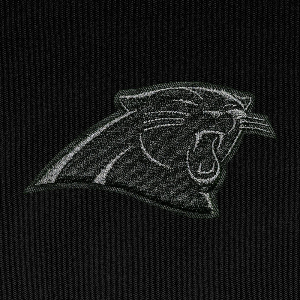 Carolina Panthers Antigua Tonal Logo Generation Quarter-Zip Pullover Top Black | NFL