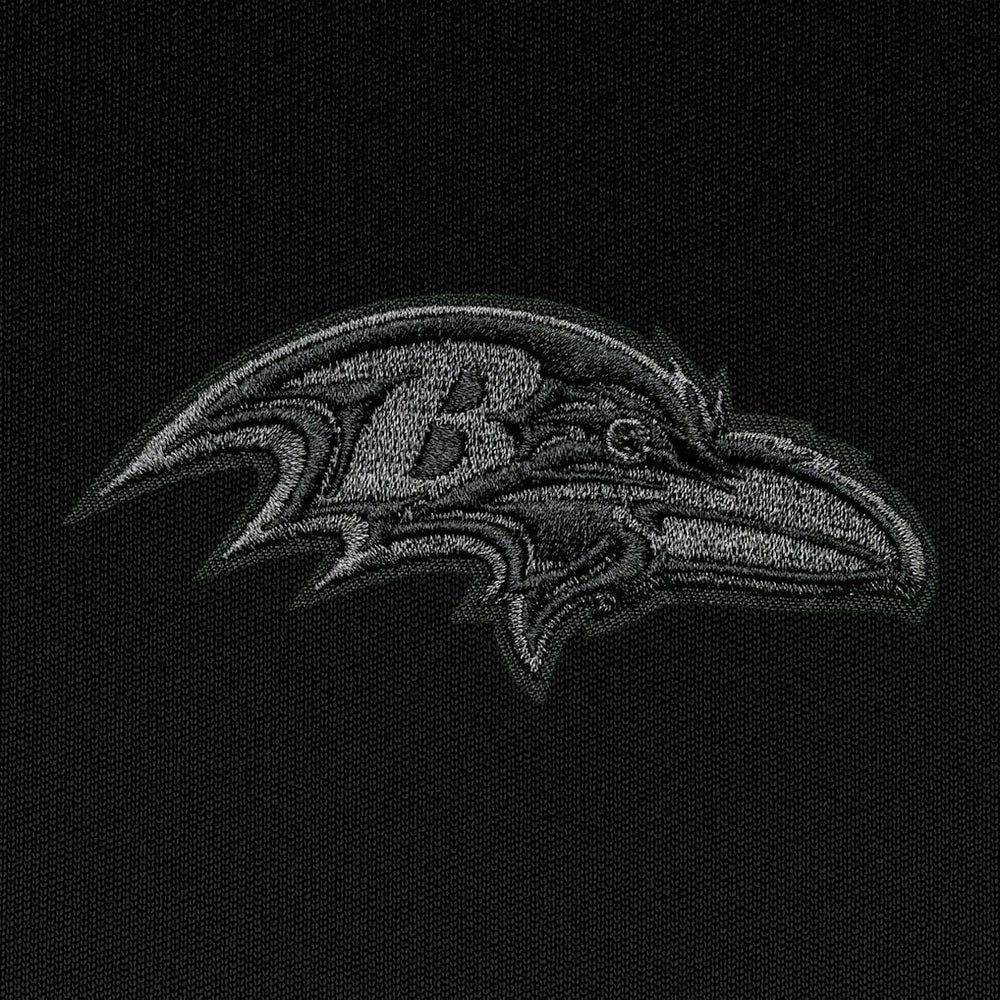 Baltimore Ravens Antigua Tonal Logo Tribute Quarter-Zip Pullover Top Black | NFL