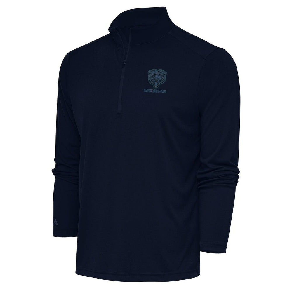 Chicago Bears Antigua Tonal Logo Tribute Quarter-Zip Pullover Top Navy | NFL