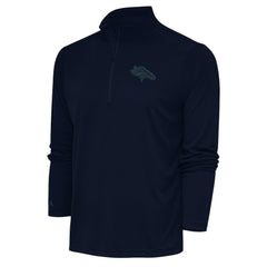 Denver Broncos Antigua Tonal Logo Tribute Quarter-Zip Pullover Top Navy | NFL